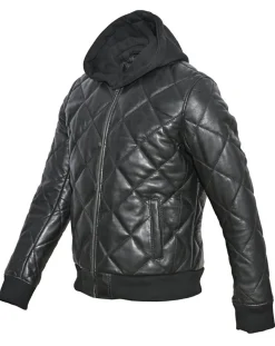 Veste en Cuir Down noir