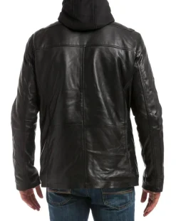 Veste en Cuir Elgon noire