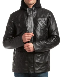 Veste en Cuir Elgon noire