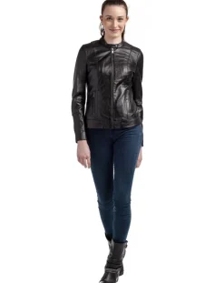 Veste en Cuir Ellyn noire