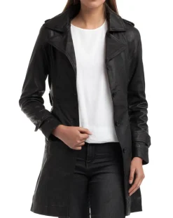 Veste en Cuir Elsa noire