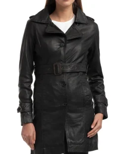 Veste en Cuir Elsa noire