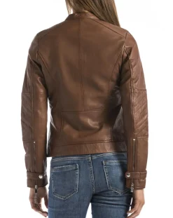 Veste en Cuir Euphrate cognac