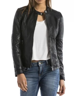 Veste en Cuir Euphrate noire