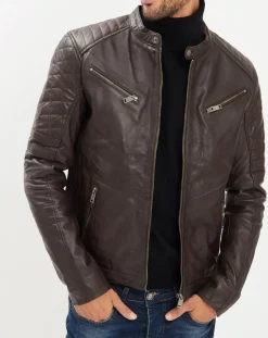Veste en Cuir Flash marron