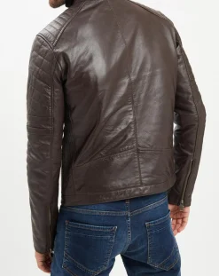 Veste en Cuir Flash marron