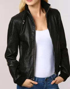 Veste en Cuir Gema noire