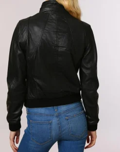 Veste en Cuir Gema noire