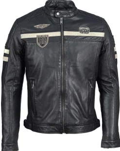 Veste en Cuir Harty noire