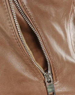 Veste en Cuir Hortence cognac