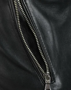 Veste en Cuir Hortence noire