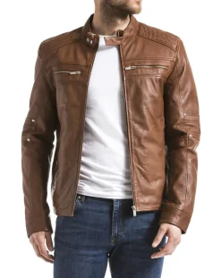 Veste en Cuir Idannus cognac