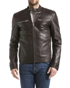 Veste en Cuir Idannus marron