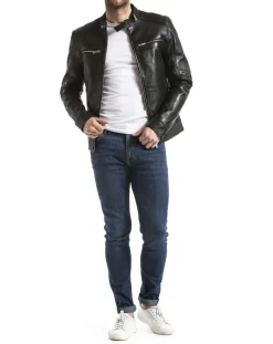 Veste en Cuir Idannus noire