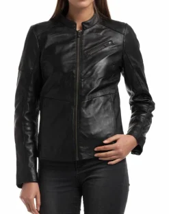 Veste en Cuir Ivette noire