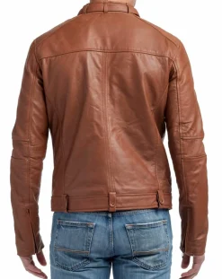 Veste en Cuir Jacky cognac