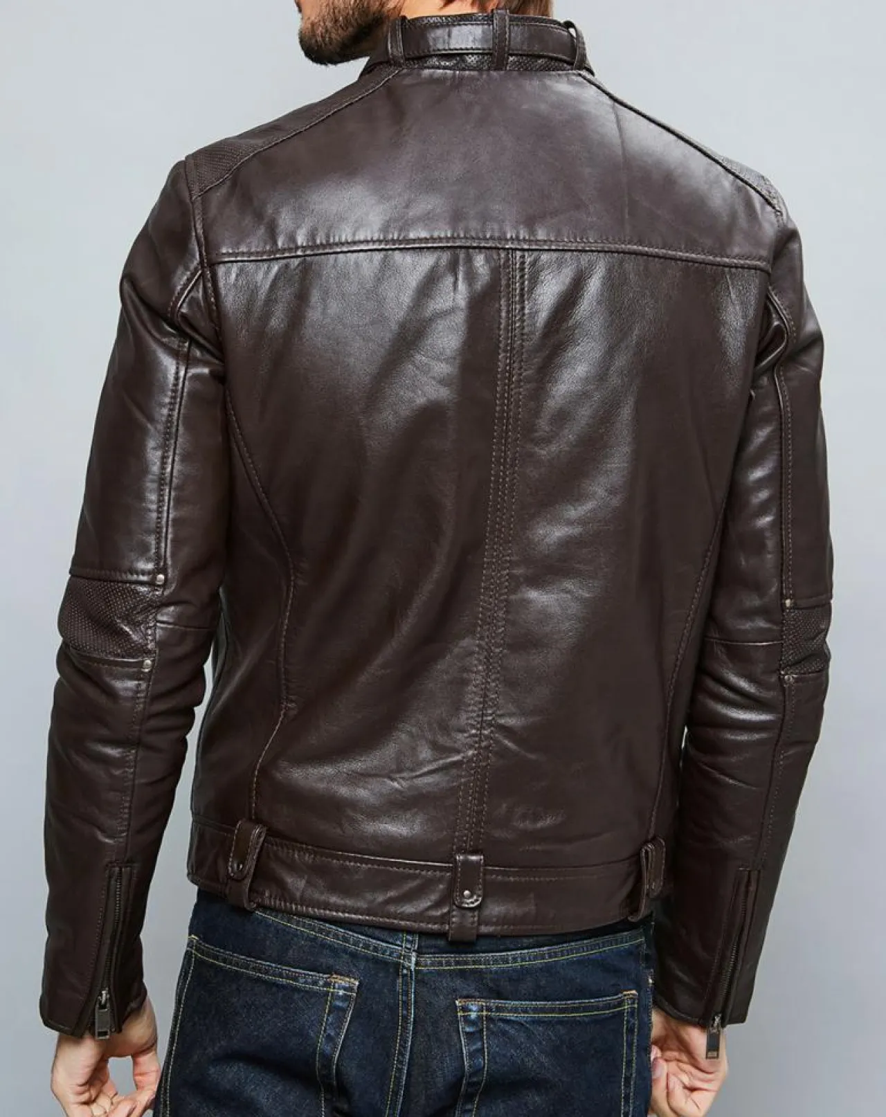 Veste en Cuir Jacky marron