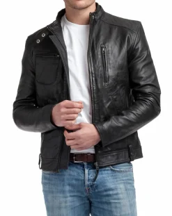 Veste en Cuir Jacky noire