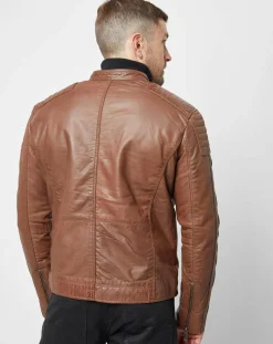 Veste en Cuir Jefferson cognac