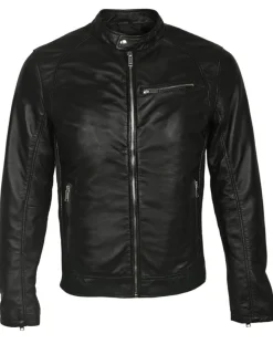 Veste en Cuir John noire