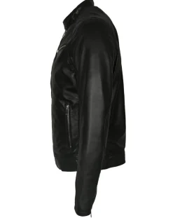 Veste en Cuir John noire