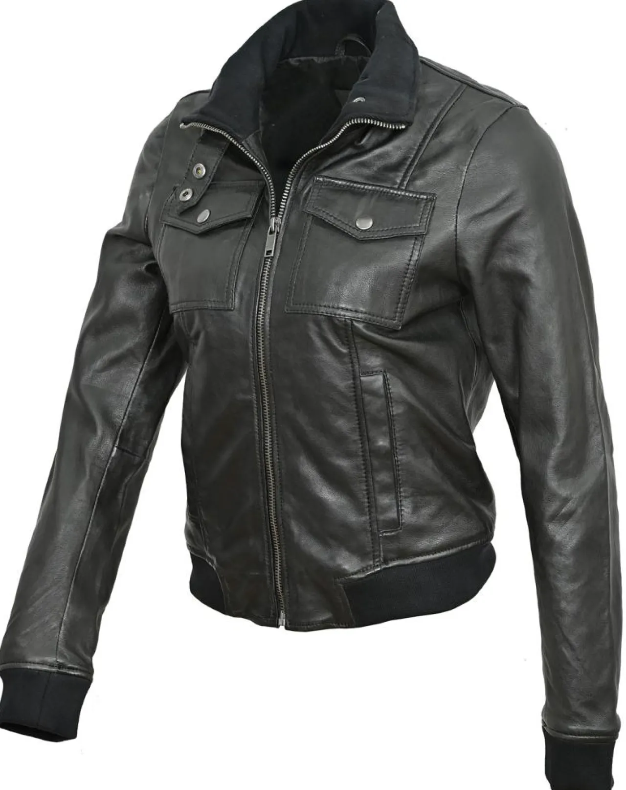 Veste en Cuir Kaia noire