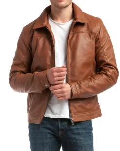 Veste en Cuir Karlton cognac