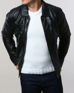 Veste en Cuir Karlton noire