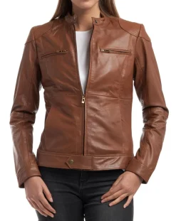 Veste en Cuir Katia cognac