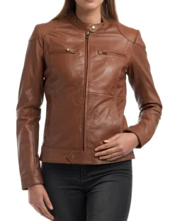 Veste en Cuir Katia cognac