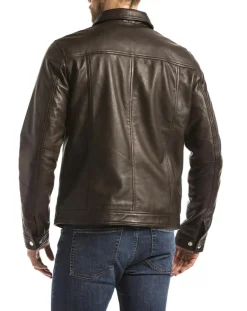 Veste en Cuir Koluton marron