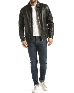 Veste en cuir Koluton noire