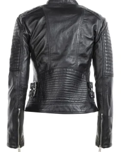 Veste en Cuir Lena noire