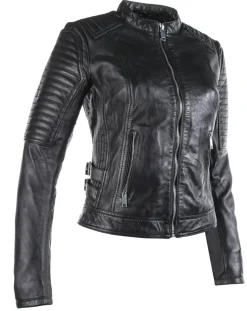Veste en Cuir Lena noire