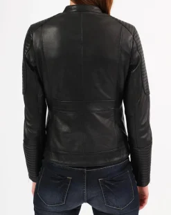 Veste en Cuir Marion noire