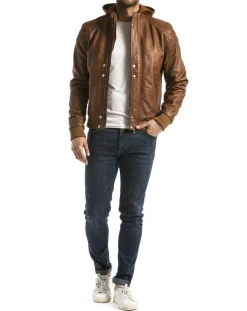 Veste en Cuir Maros cognac