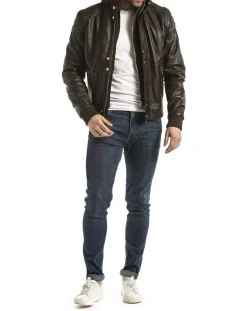 Veste en Cuir Maros marron