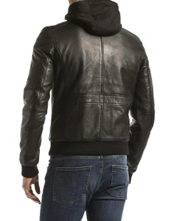 Veste en Cuir Maros noire