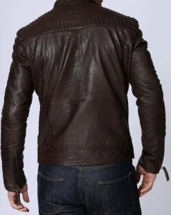 Veste en Cuir Michael marron