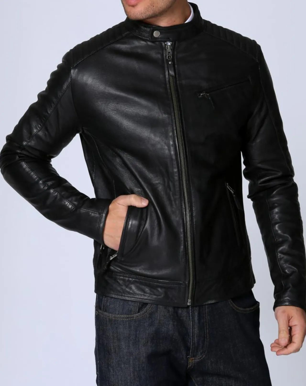 Veste en Cuir michael noire