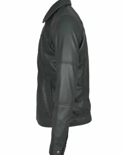 Veste en Cuir Micky gris foncé