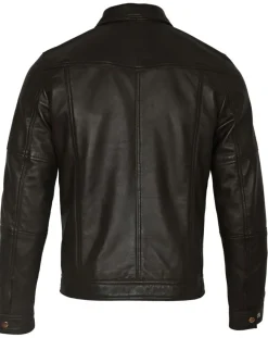 Veste en Cuir Micky marron foncé