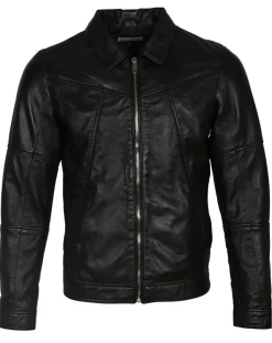 Veste en Cuir Micky noire