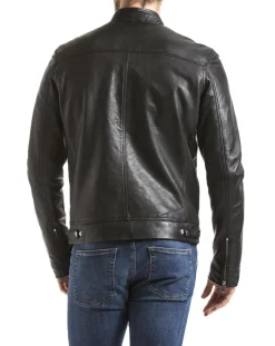 Veste en Cuir Mino noire