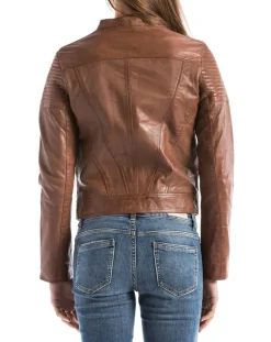 Veste en Cuir Narmada cognac