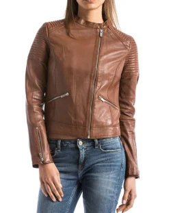 Veste en Cuir Narmada cognac