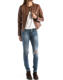 Veste en Cuir Narmada cognac