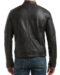 Veste en Cuir Neil noire