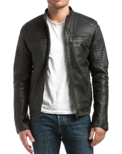Veste en Cuir Neil noire