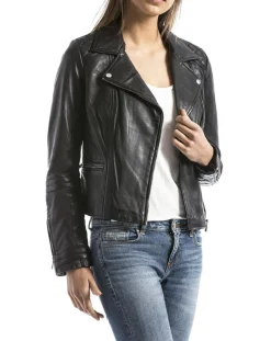 Veste en Cuir Nile noire